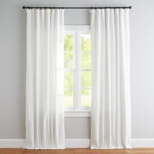 Pottery Barn Emery Linen Cotton Blend Blackout Curtain White 36" x 104" NWT